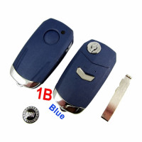 Fiat flip remote key shell 1 button blue color Internal slotting